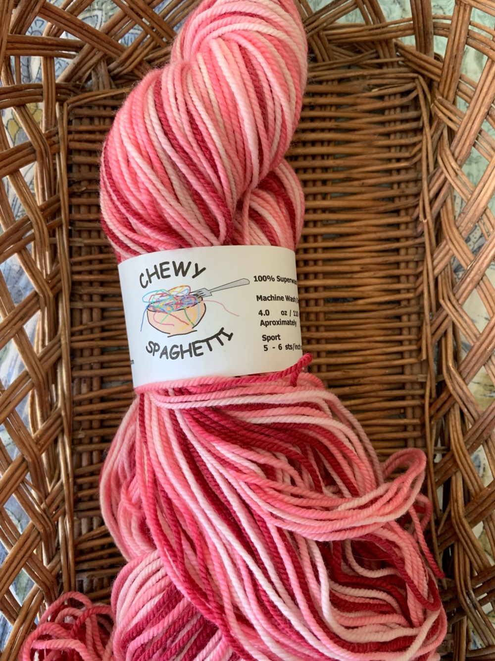 Chewy Spaghetti hand painted yarn